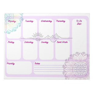 Boho Mandala Weekplanner Bureaublad Onderlegger Notitieblok