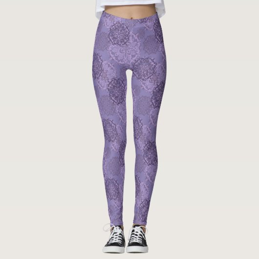 Boho Mandalas Leggings violets (Devant)