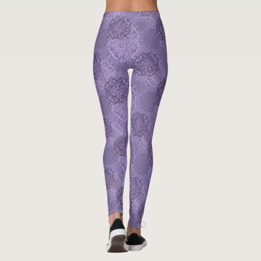 Boho Mandalas Paarse Leggings (Achterkant)
