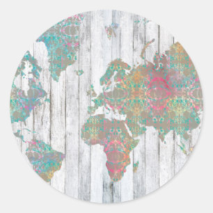 Boho Map II Ronde Sticker