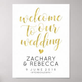 Boho Mariage Affiche de bienvenue or
