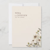 Boho Mariage Beige Botanique Invitation (Dos)