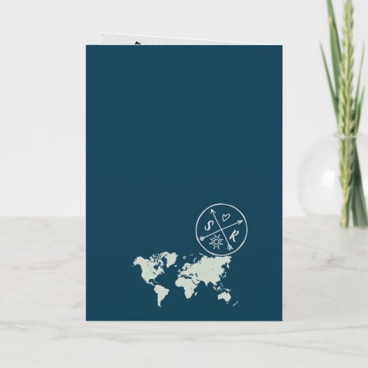 Boho Mariage Destination Carte de passeport Code Q (Dos)