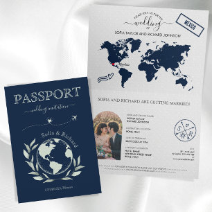 Boho Mariage Destination Passport Carte du monde