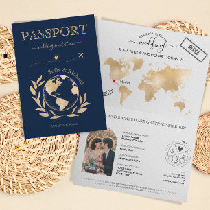 Boho Mariage Destination Passport Carte du monde