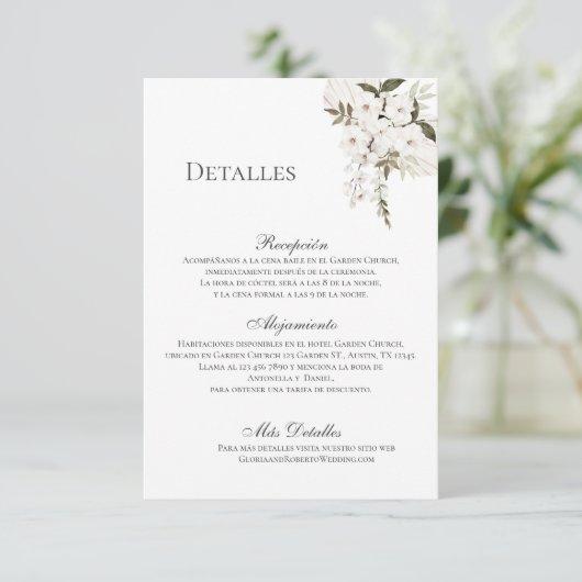 Boho Mariage Détails Carte de boîtier (Debout devant)
