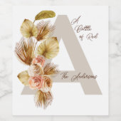 Boho Mariage Étiquettes de bouteilles de vin - Per (Étiquettes simples)