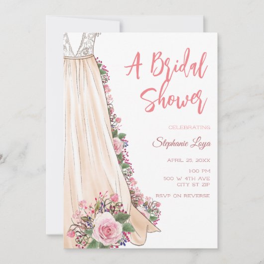 Boho Mariage habillage douche nuptiale Invitation (Devant)