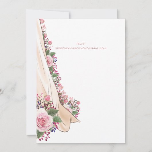 Boho Mariage habillage douche nuptiale Invitation (Dos)