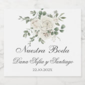 Boho Mariage Liquor Bottle Étiquette espagnol (Étiquettes simples)