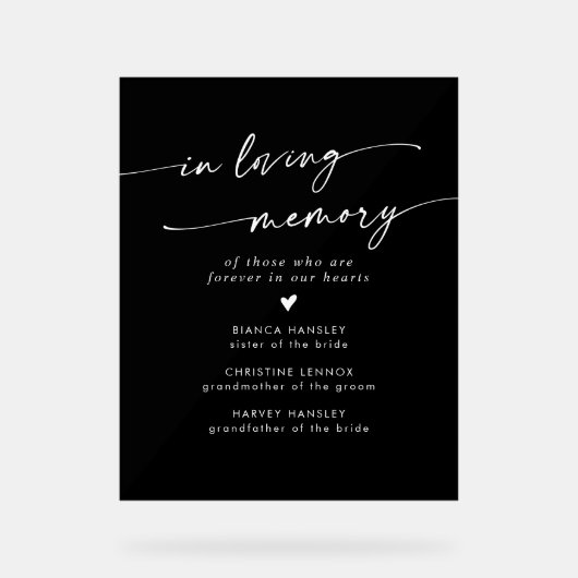 Boho Mariage Noir Moderne En Mémoire Amoureuse (Recto)