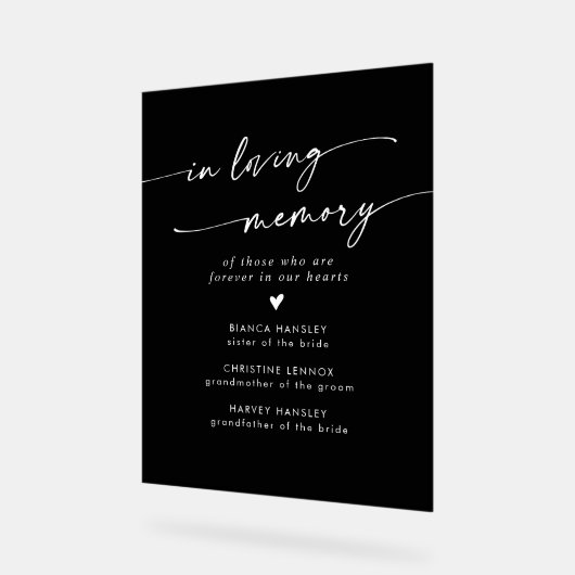 Boho Mariage Noir Moderne En Mémoire Amoureuse (Angle)