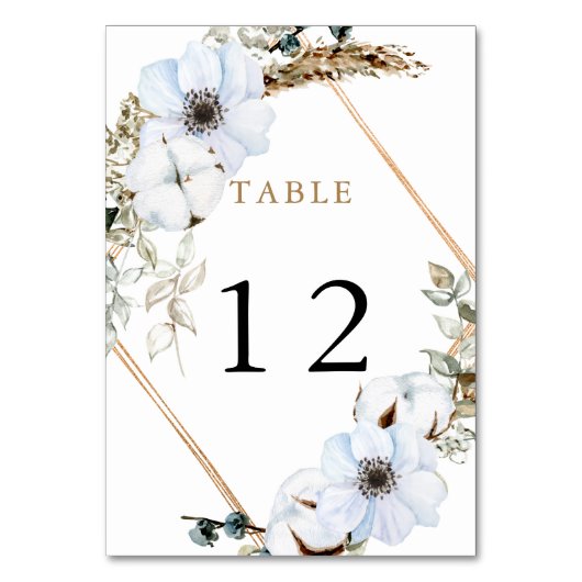Boho Mariage Numéro de table Cadre Automne Terraco (Par défaut)