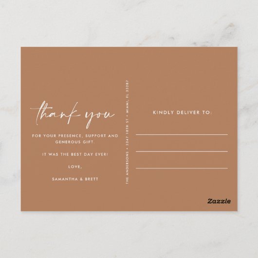 Boho Mariage photo Collage Merci carte postale (Dos)