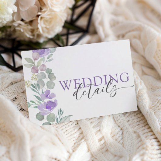 Boho Mariage RSVP Fleurs Violettes Aquarelle