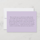 Boho Mariage RSVP Fleurs Violettes Aquarelle (Dos)
