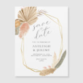 Boho Mariage tropical Enregistrer la date Carte ma (Devant)