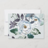 Boho Marine Peony Mariage floral RSVP (Dos)