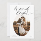 Boho Married & Bright Minimalistisch Kerstscript Feestdagenkaart (Voorkant)