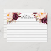 Boho Marsala Beauful Floral Advice Kaarten (Voorkant / Achterkant)