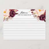 Boho Marsala Belles cartes de conseils floraux (Devant)