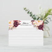 Boho Marsala Belles cartes de conseils floraux (Debout devant)