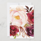 Boho Marsala Dark Peony Bloemen 80ste Verjaardag Kaart (Achterkant)