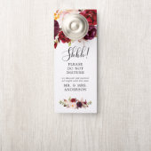 Boho Marsala Floral Mariage Bienvenue Affichette d (Sur le bouton)