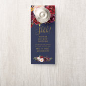Boho Marsala Floral Mariage Bienvenue Affichette d (Sur le bouton)