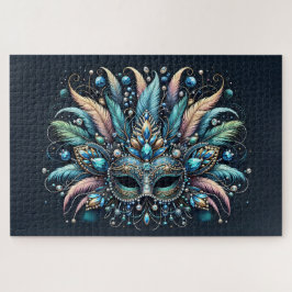 Boho Masquerade Feather Jewel Mask Legpuzzel