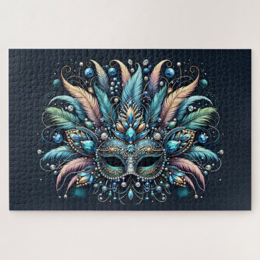 Boho Masquerade Veer Masker Legpuzzel (Horizontaal)
