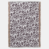 Boho Matisse Botanical Shapes Pattern Black Grey Deken (Voorkant Verticaal)