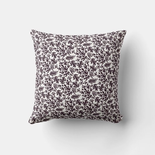Boho Matisse Botanical Shapes Pattern Black Grey Kussen (Achterkant)