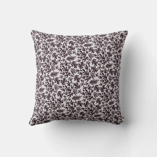 Boho Matisse Botanical Shapes Pattern Black Grey Kussen (Achterkant)