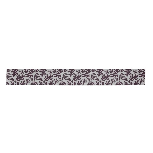 Boho Matisse Botanical Shapes Pattern Black Grey Lint (Voorkant)