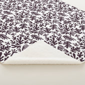 Boho Matisse Botanical Shapes Pattern Black Grey Sherpa Deken (3/4)