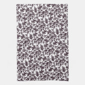 Boho Matisse Botanical Shapes Pattern Black Grey Theedoek (Verticaal)