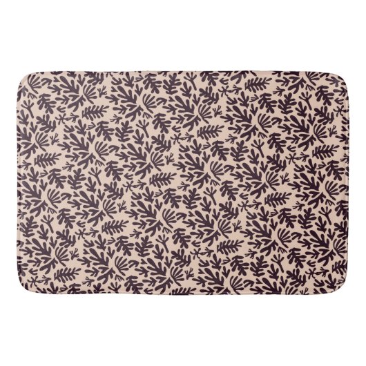 Boho Matisse Botanical Shapes Pattern Terracotta Badmat (Voorkant)