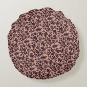 Boho Matisse Botanical Shapes Pattern Terracotta Rond Kussen (Achterkant)