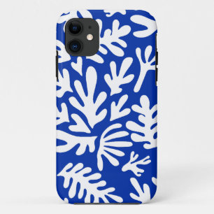 Boho Matisse Botanische vormen Patroon Blauw iPhone 11 Hoesje
