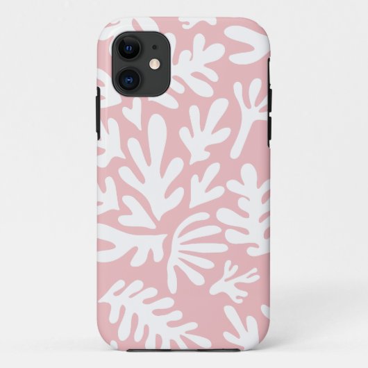 Boho Matisse Botanische vormen Patroonroze Case-Mate iPhone Case (Achterkant)