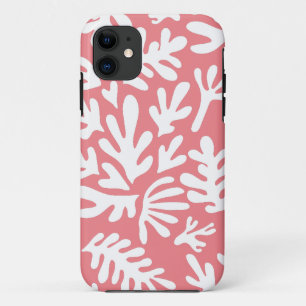 Boho Matisse Botanische vormen Patroonroze koraal iPhone 11 Hoesje