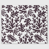 Boho Matisse Botanische vormen Pattern Black White Cadeaupapier (Vlak)