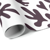 Boho Matisse Botanische vormen Pattern Black White Cadeaupapier (Rol Hoek)