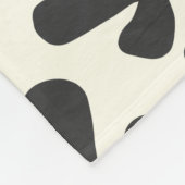 Boho Matisse Botanische vormen Pattern Black White Fleece Deken (Hoek)