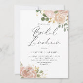 Boho Mauve Peach Bloemen Bridal Luncheon QR-code Kaart (Voorkant)