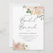 Boho Mauve Peach Bloemen Bruids Brunch QR Code Kaart (Voorkant)