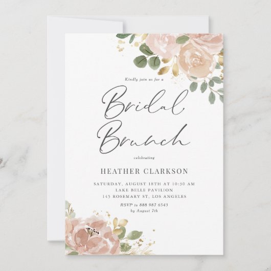 Boho Mauve Peach Bloemen Bruids Brunch QR Code Kaart (Voorkant)