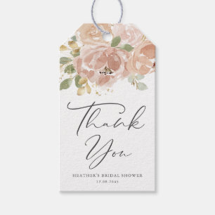Boho Mauve Perzik Bloemen Bruiloft Feest Bedankt Cadeaulabel