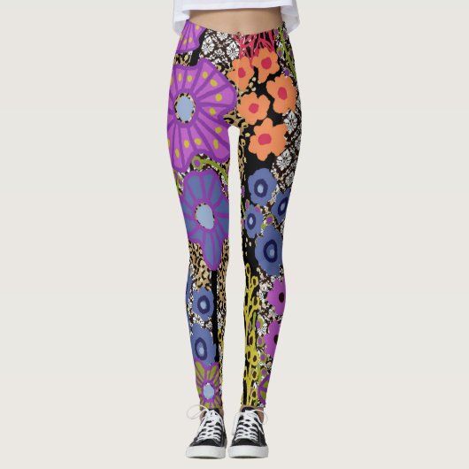 Boho Maximalist Floral Design Leggings (Voorkant)